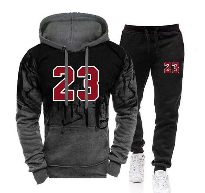 Men's Sport Suit Splashed Ink Printing Sportswear