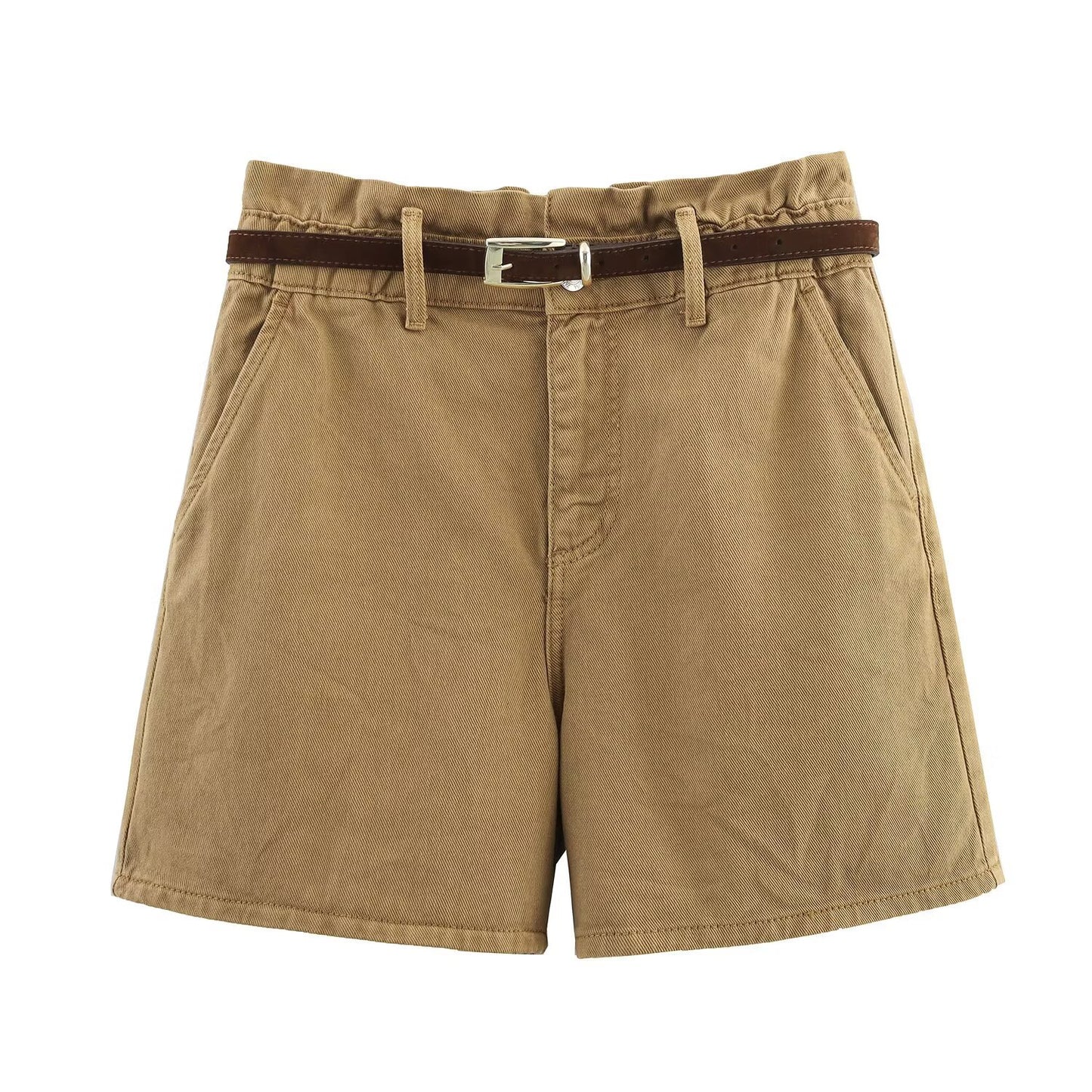 Fashion Casual High Waist Paper Bag Denim Casual Shorts