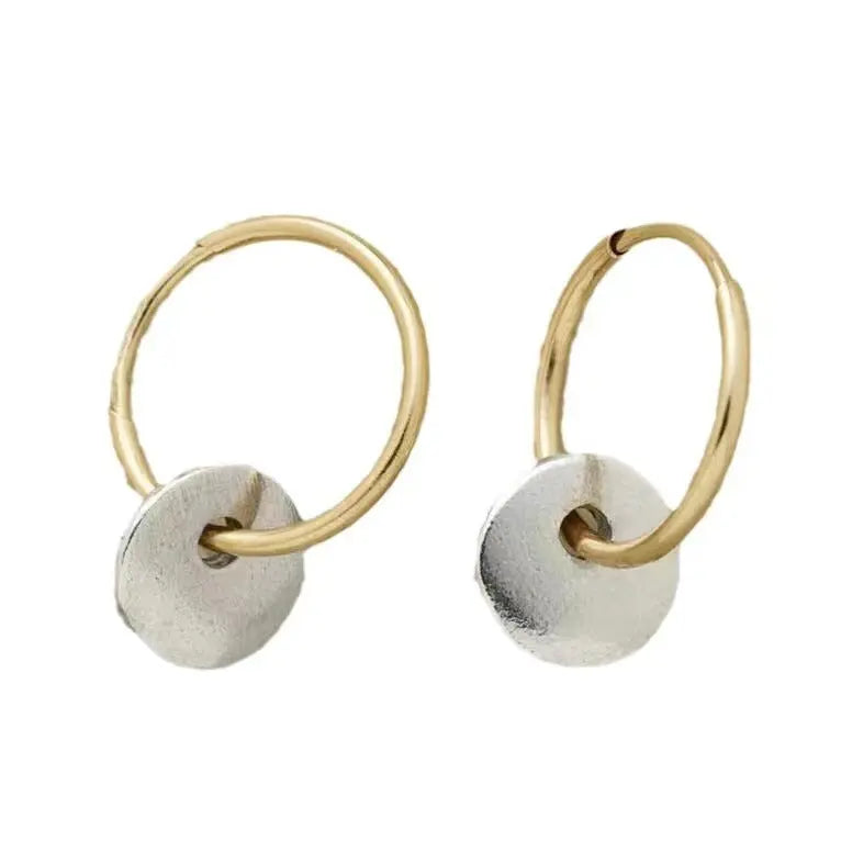 Simple Circle Dual Color Electroplated Earrings Ocean Vault
