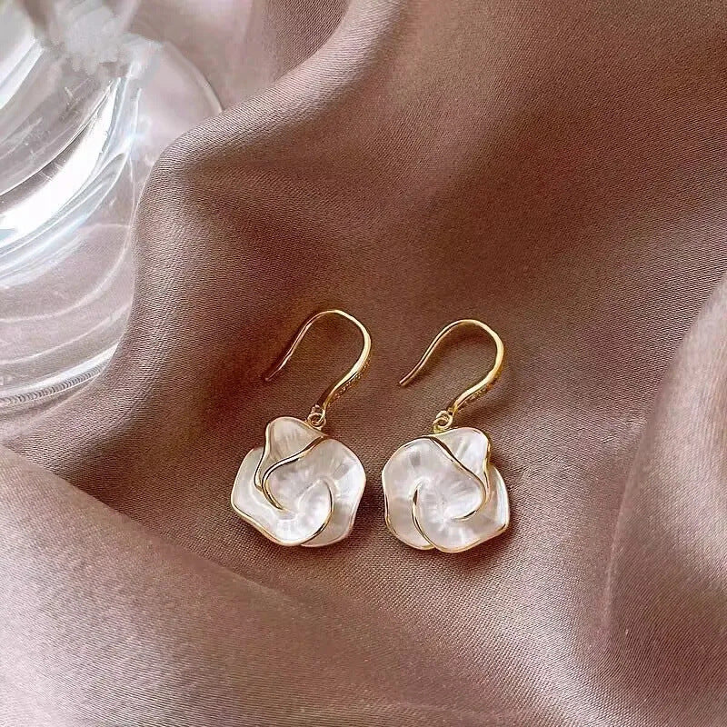 Women's Summer Light Luxury Camellia Flower Earrings