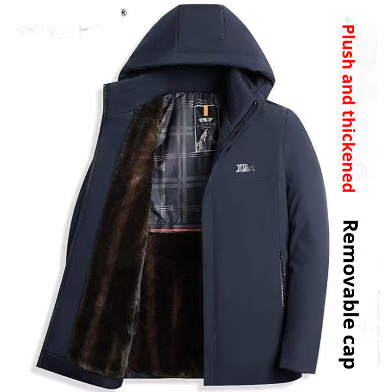 Men's Cotton Jacket Hooded Thick Long Sleeves Winter