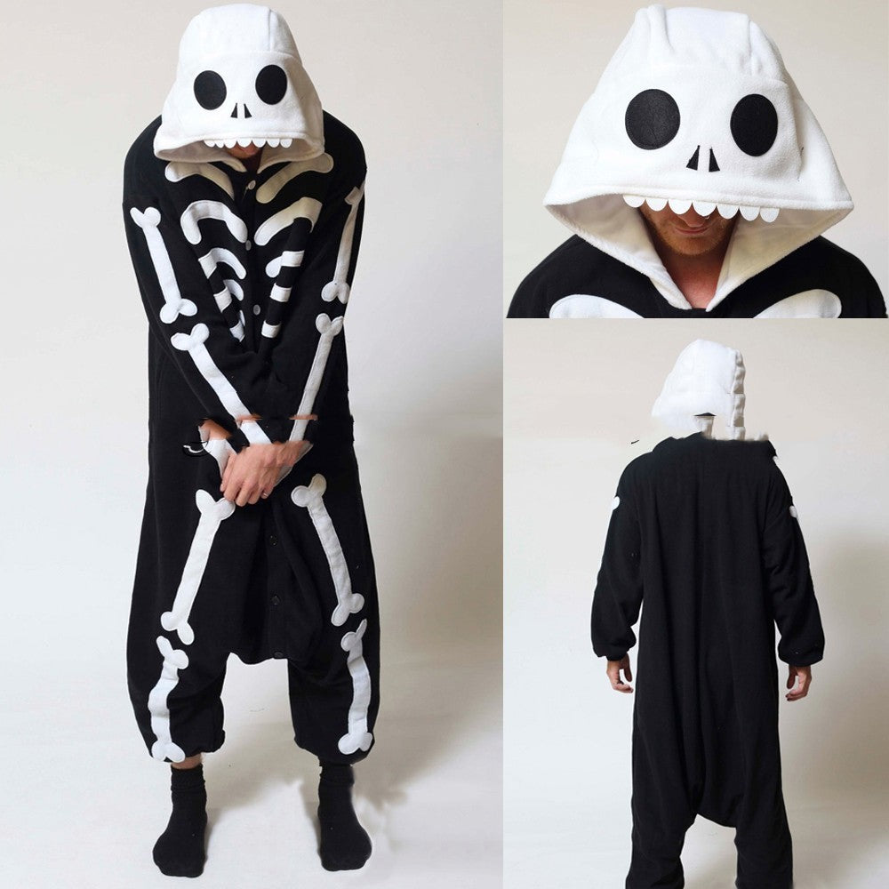 Cute Cartoon Skull One Piece Pajamas