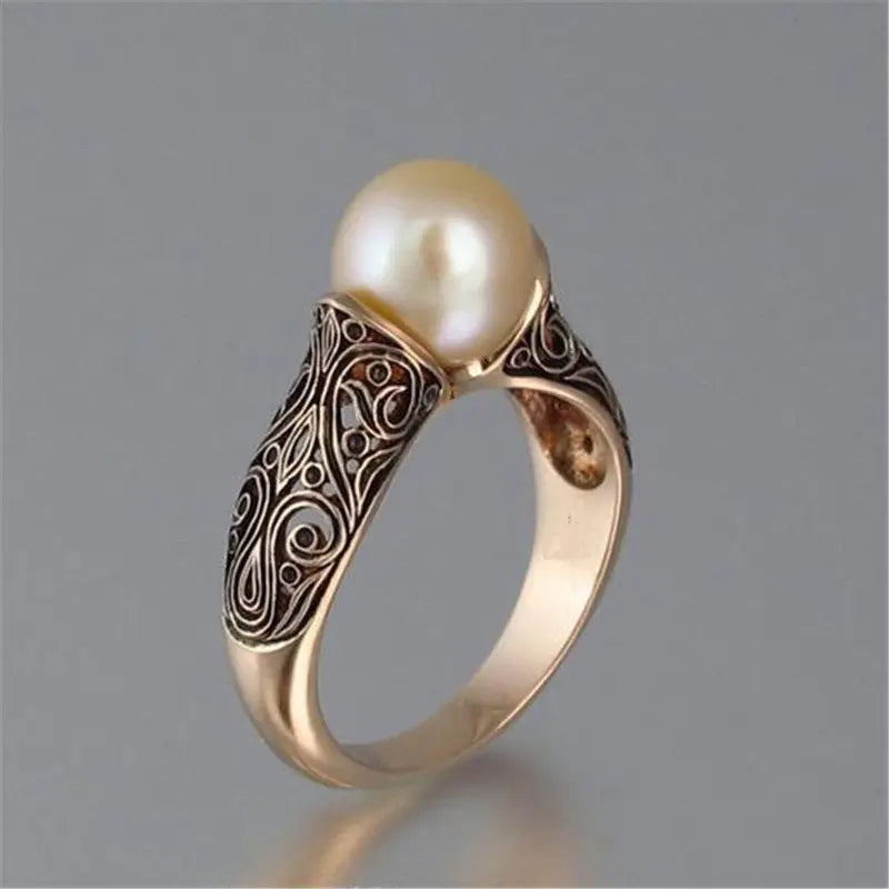 Inlaid Imported Artificial ABS Pearl Ring - Ocean Vault