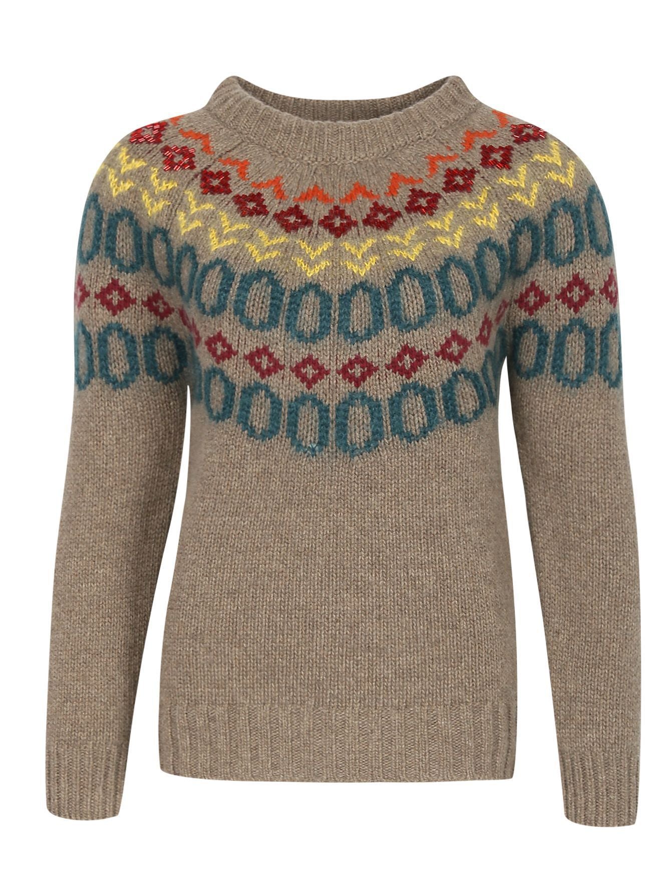 Women's Round Neck Multi-color Loose Fashion Pullover Sweater