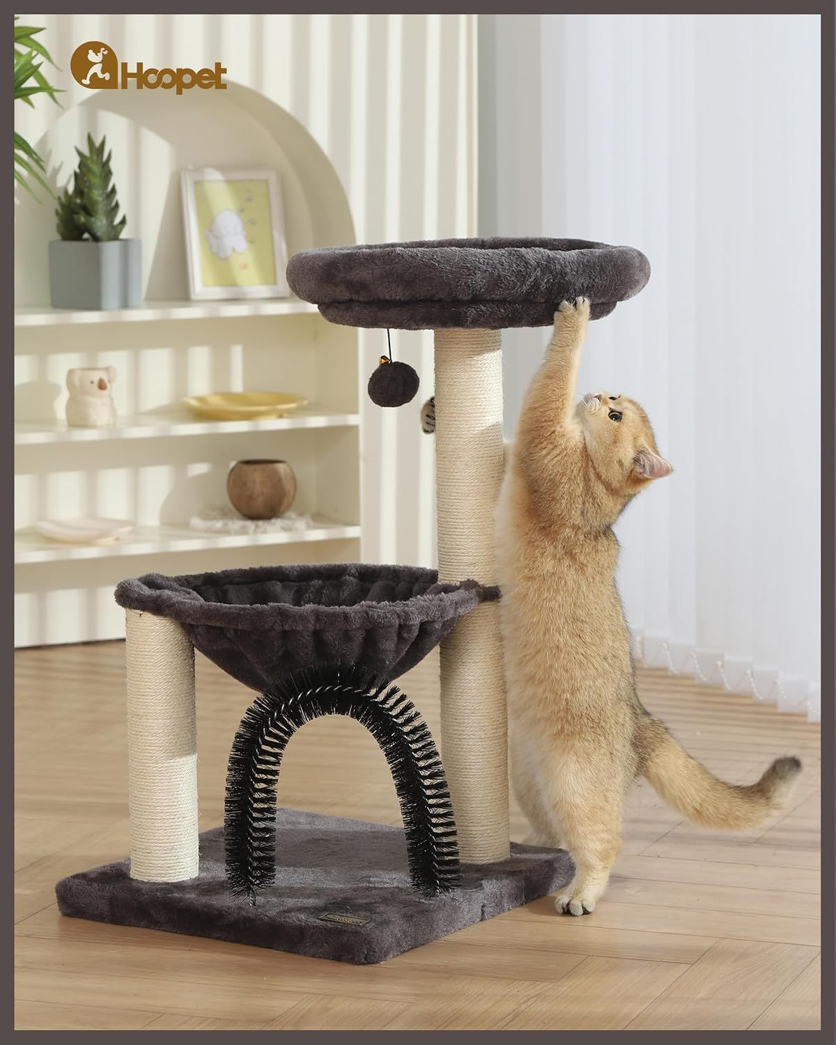 27.8inch Tall Cat Tree Tower For Indoor Cats Multi-Level Cat Furniture With Sisal Scratching Posts, Plush Perches & Hanging Toys Large Durable Cat Tower, Perfect Gift For Cat Lovers