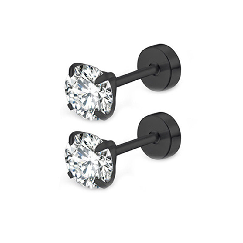 Women's Fashion Zircon Round Cake Earrings