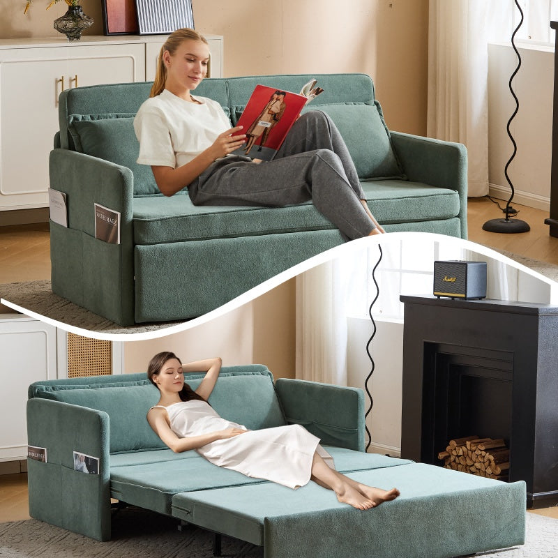 Adult Sleeper Chair Bed, 3-in-1 Convertible Sofa Chair Bed Pull-out Sofa Bed, Convenient Folding Tray Table With USB And Type-C Charging Ports Modern Loveseat For Living Room Cannot Be Sold On Temu