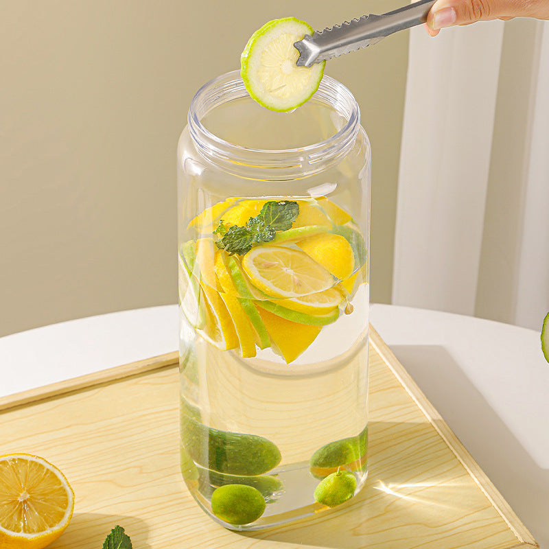 Press Type Plastic Cold Water Jug Large Capacity Fruit Juice Tea Drinking Cup