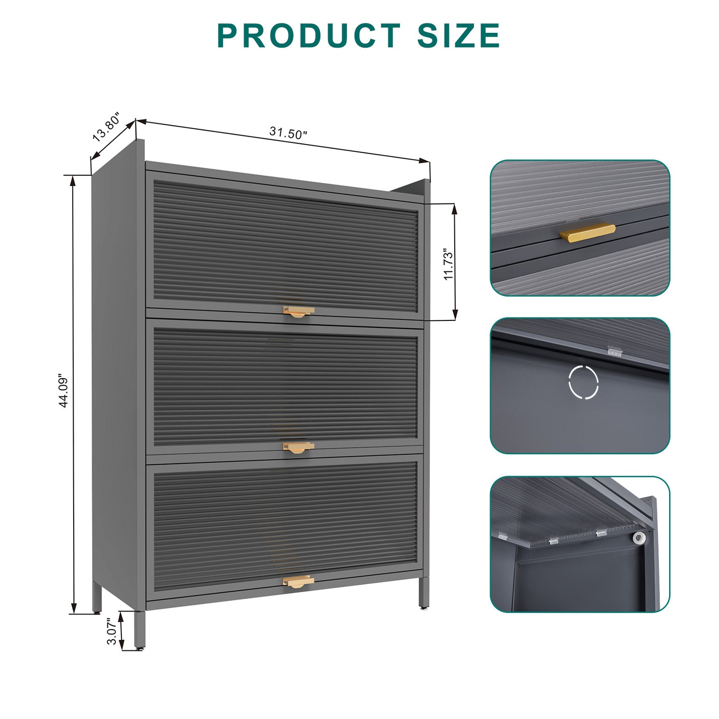 4-Level Flip Door Metal Cabinet
