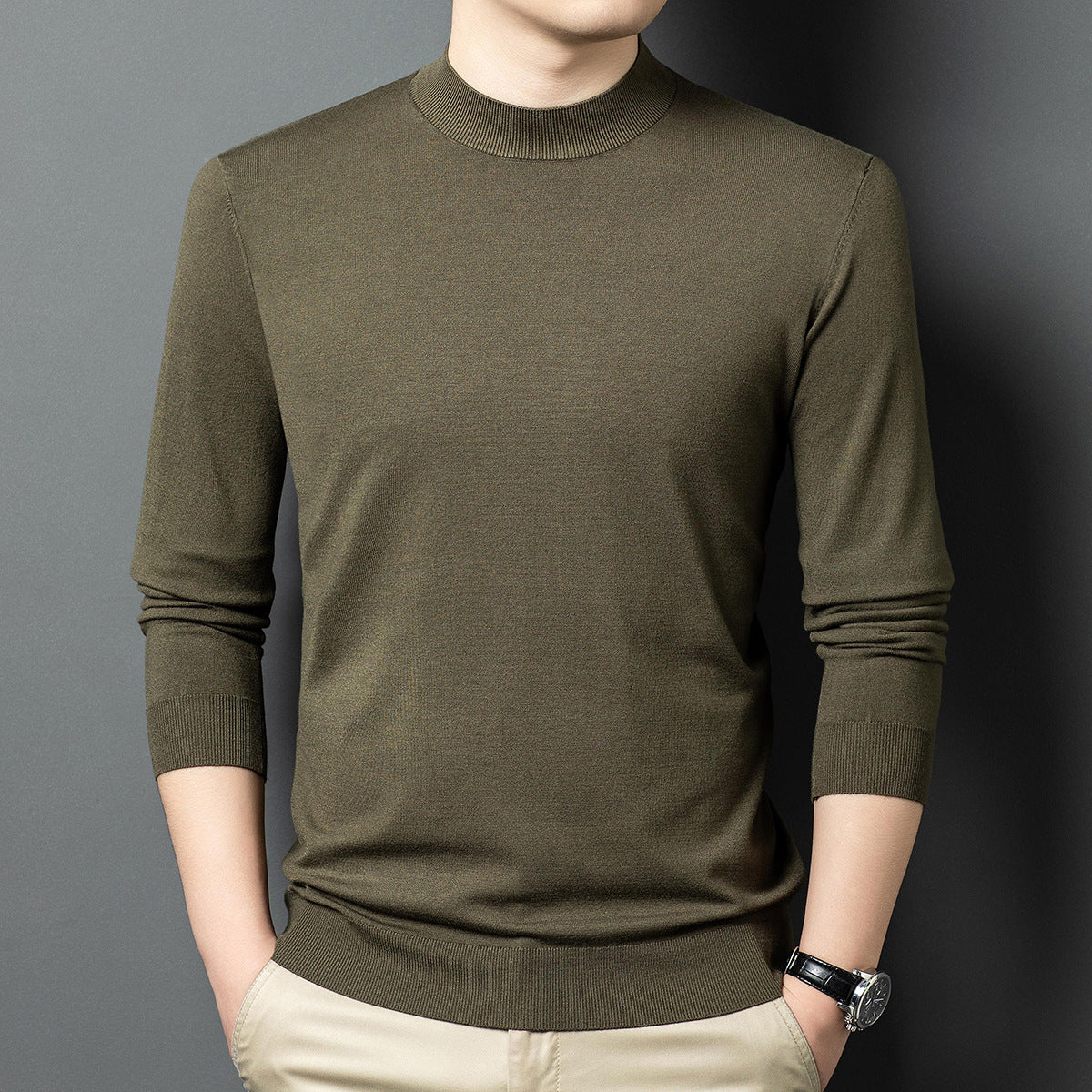 Round Neck Wool T Men's Sweater Skin-friendly