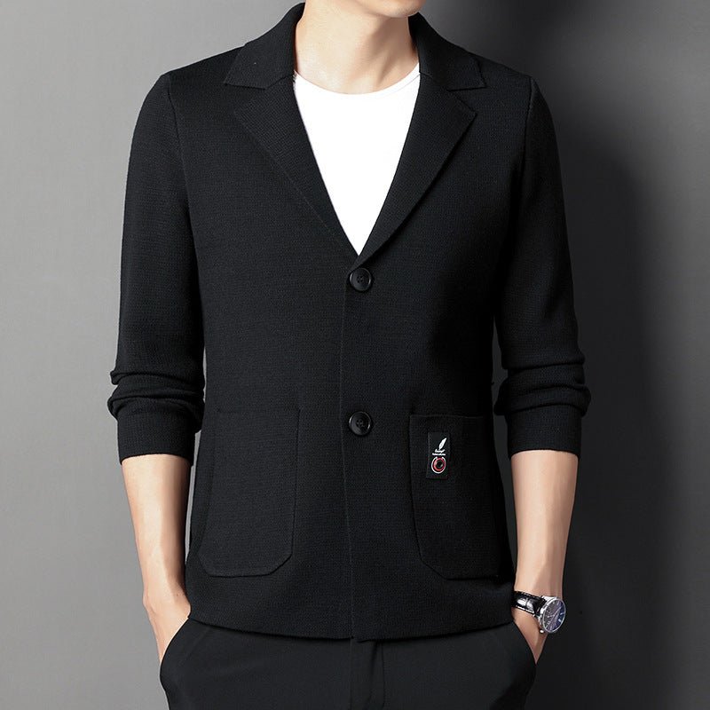Men's Knit Cardigan Suit Young And Middle-aged