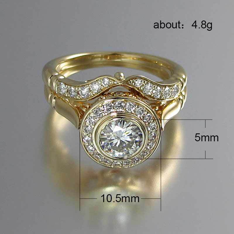 Gold Exquisite Micro-inlaid Ring Set