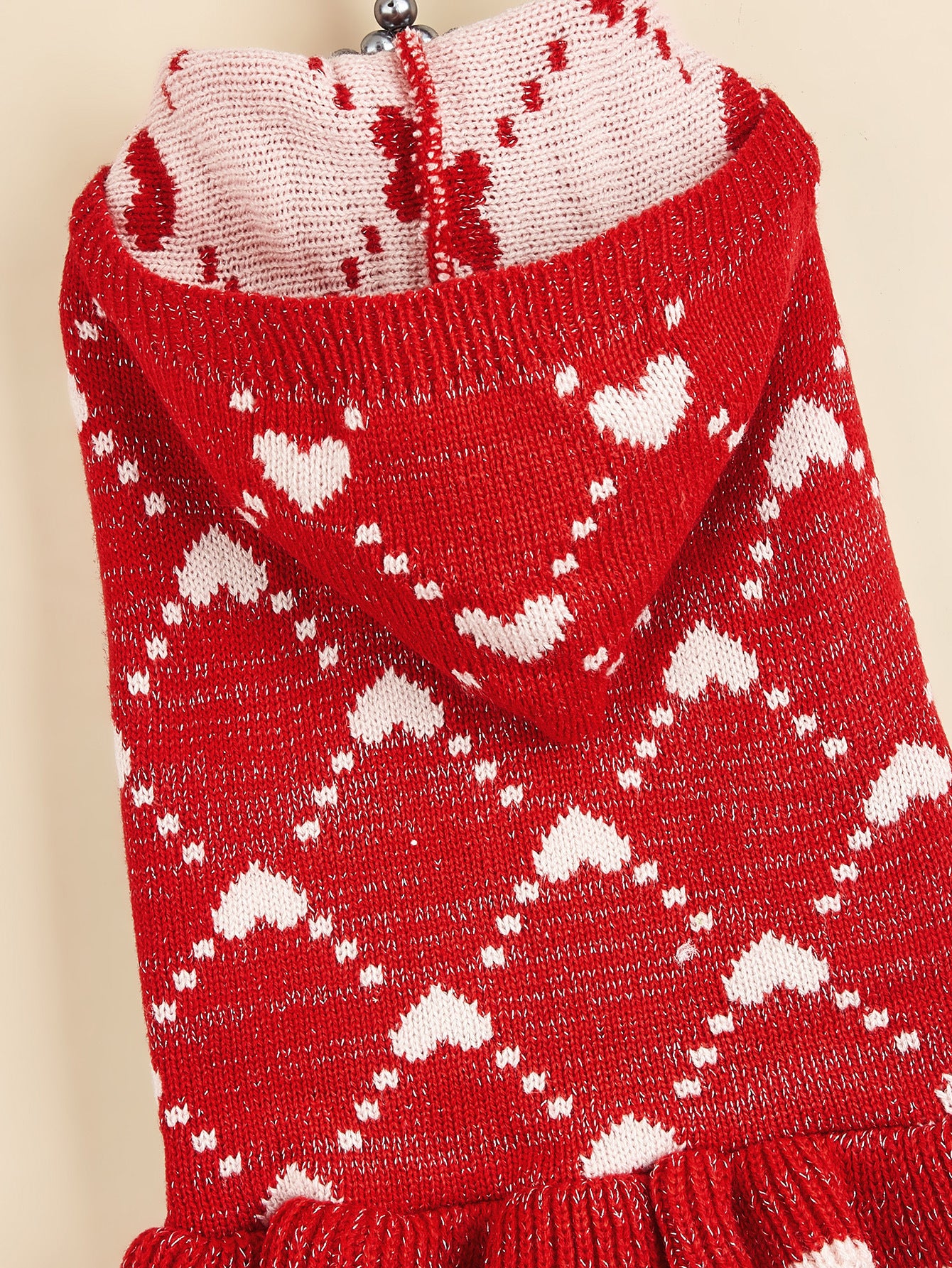 Small Dog Sweater Hoodies Dress Winter Knit Cute Clothing Heart Puppy Clothes For Dogs Cats Soft Warm Pet Outfits With Leash Hole