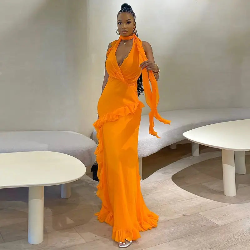 Women's Fashion Pleated Temperament Dress - Ocean Vault