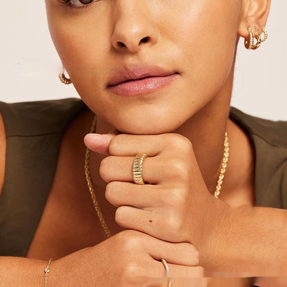 Personalized Bread Abstract Ring For Women