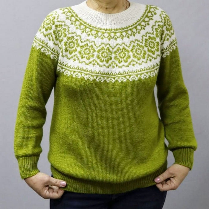 Women's Round Neck Multi-color Loose Fashion Pullover Sweater