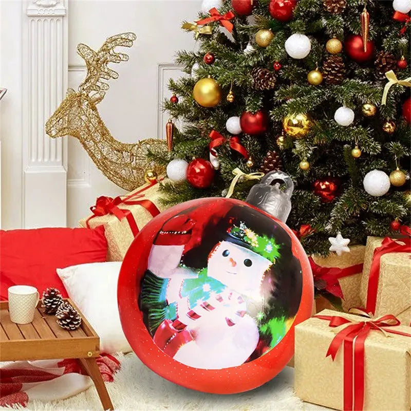 Christmas Ornament Ball Outdoor Pvc 60CM Inflatable Decorated Ball PVC Giant Big Large Balls Xmas Tree Decorations Toy Ball - Ocean Vault