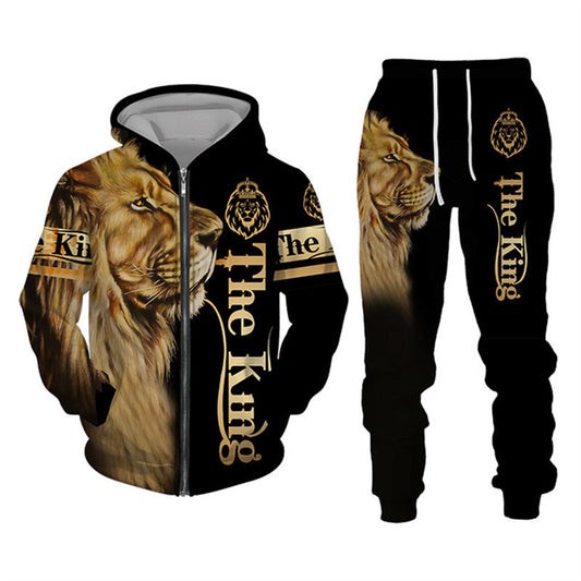 3D Printing Men's Zipper Sweater Suit Sportswear