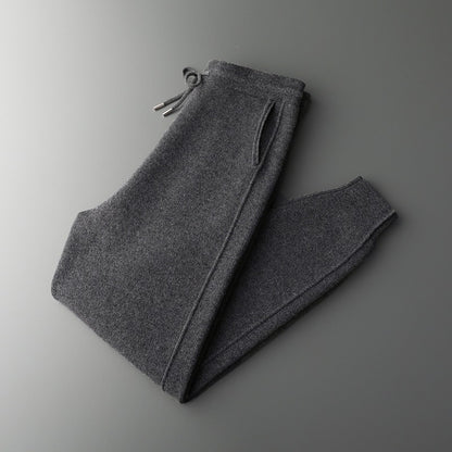 Air Layer Thickened Wool Men's High Waist Casual All-match Lock Foot Harem Pants
