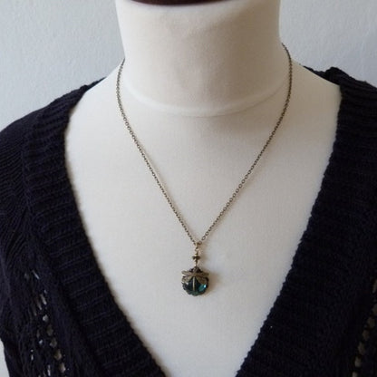 Creative Retro Dragonfly Green Crystal Ladies' Pendant Necklace