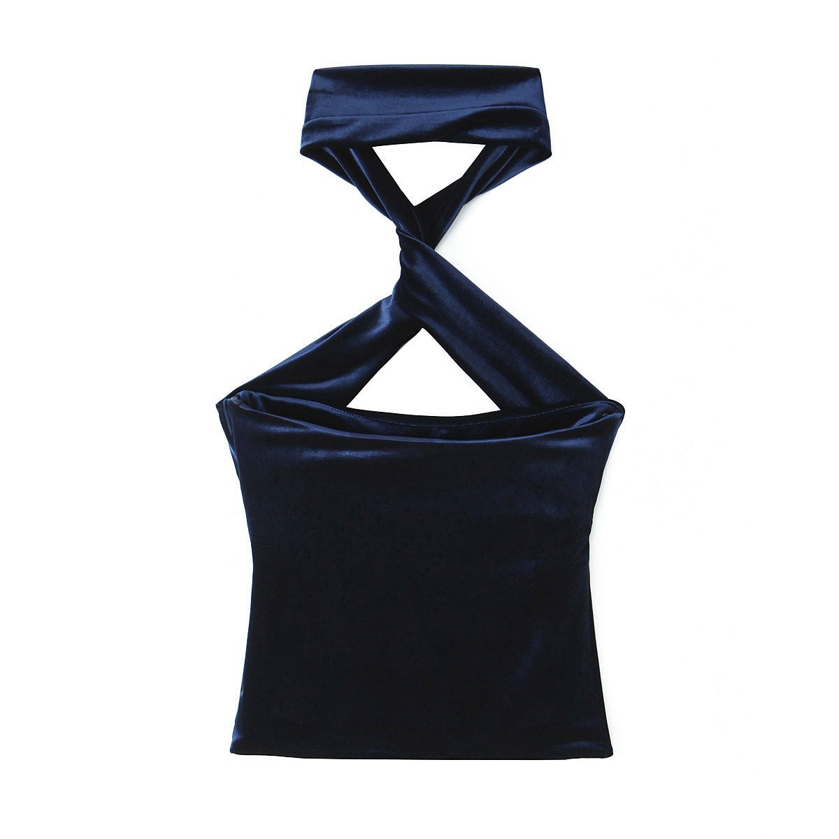 Velvet Halter Tube Top Sleeveless Top