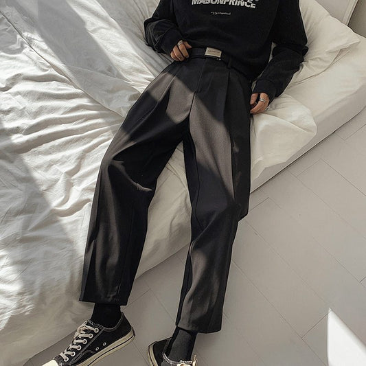 Straight men with wide leg pants