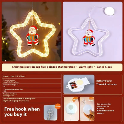 Christmas Pendant Decoration Christmas Atmosphere Led Lights Led Christmas Star Light Decoration For Window Door For Holiday - Ocean Vault