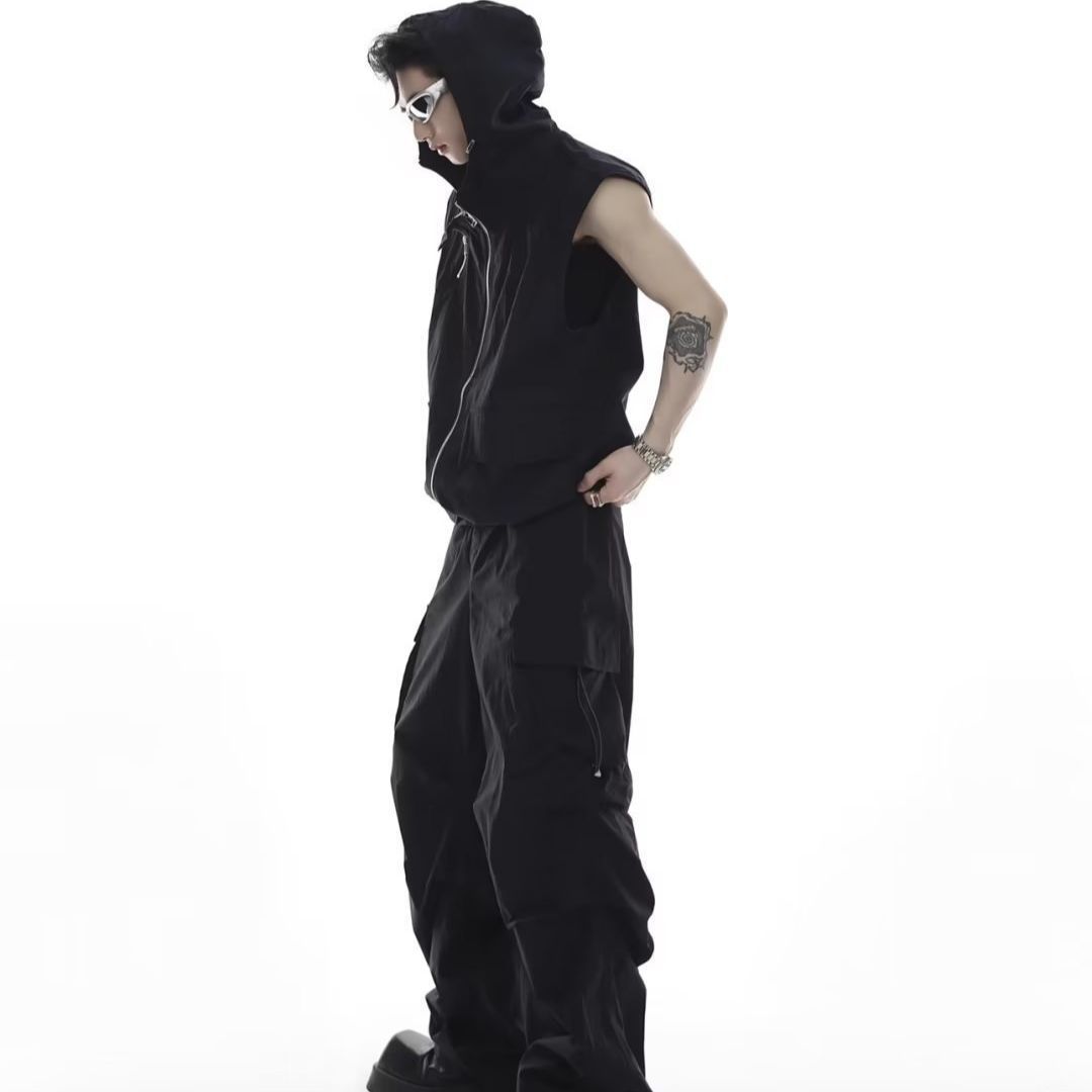 American Sleeveless Vest Top Overalls Suit