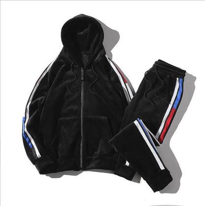 Men's Gold Velvet Two-Piece Sportswear