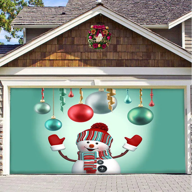 Christmas Background Hanging Cloth Garage Door Patch Holiday Party - Ocean Vault
