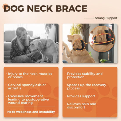 NEW Dog Support Collar Collar Anti-licking Sprained Neck Head Cover Pet Neck Support Small Medium Large Adjustable Universal