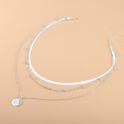 Women's Fashion Personalized Simple Multi-layer Lotus Pendant Necklace