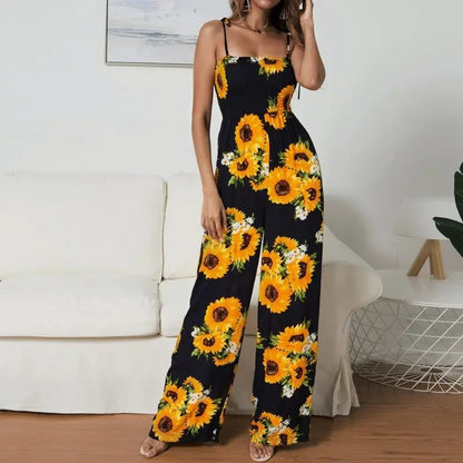 Sling Sexy Bind Printing Jumpsuits Women Overalls - Ocean Vault