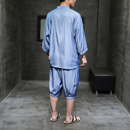Lce Silk Short-sleeved Shorts Suit