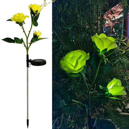 Resin Craft Lotus Tulips Flower LED Solar Light Waterproof Outdoor Garden Lawn Lamps Yard Art for Home Courtyard Decoration