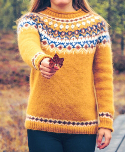 Women's Round Neck Multi-color Loose Fashion Pullover Sweater