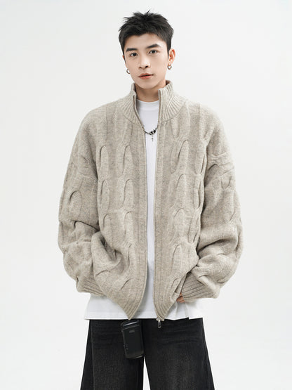 Retro Twist Cardigan Sweater For Men
