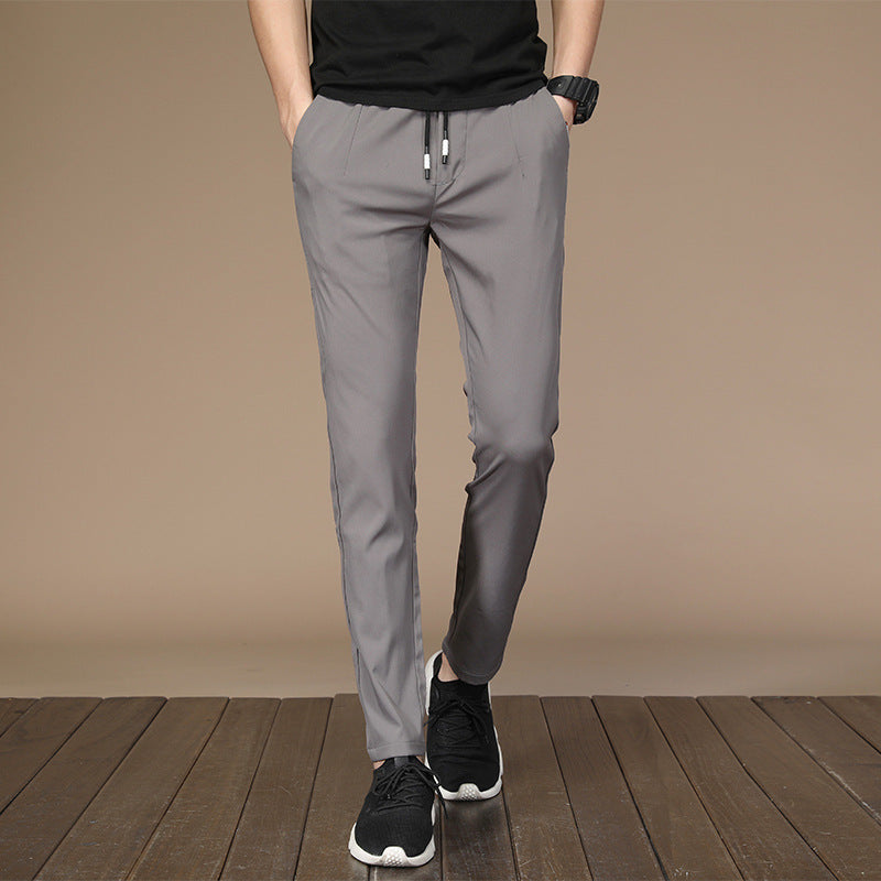 Summer New Ice Silk Casual Pants Men