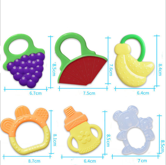 Toddlers Infants Baby Teething Toy Soft Silicone Fruit Teether Holder - Ocean Vault