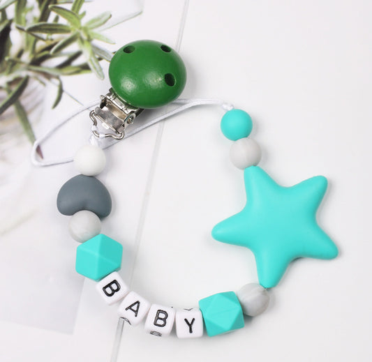 Baby Pacifier Chain Five Pointed Star Gum Anti Dropping Chain - Ocean Vault