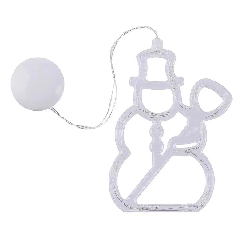 Christmas LED Suction Cup Chandelier Santa Claus Elk Snowman Lights Holiday Party Window Decor Lamps Battery Powered - Ocean Vault