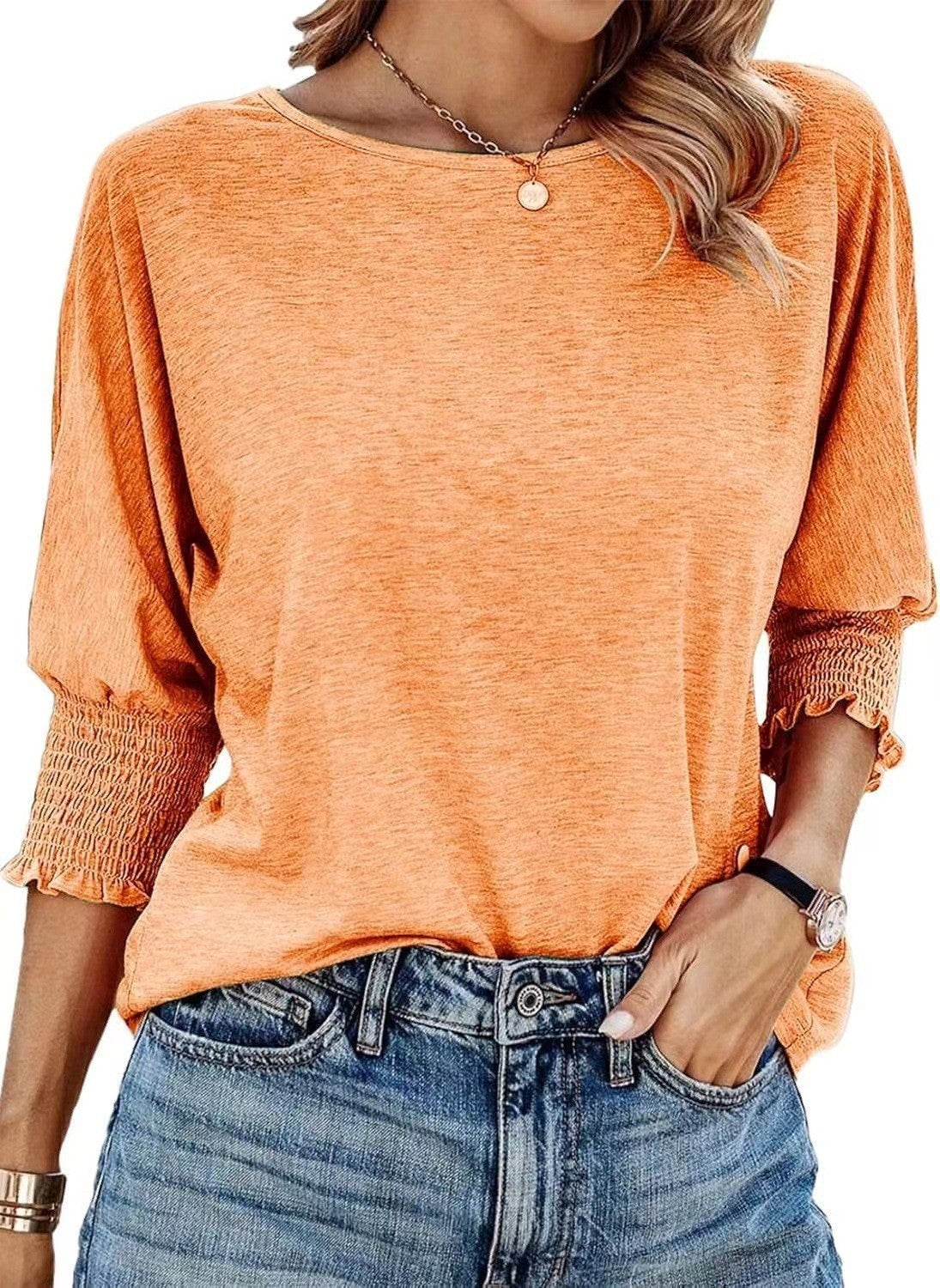 Summer New Product Fashionable Loose Round Neck Cufflinks Embroidered Long Edition Women's Large Shirt