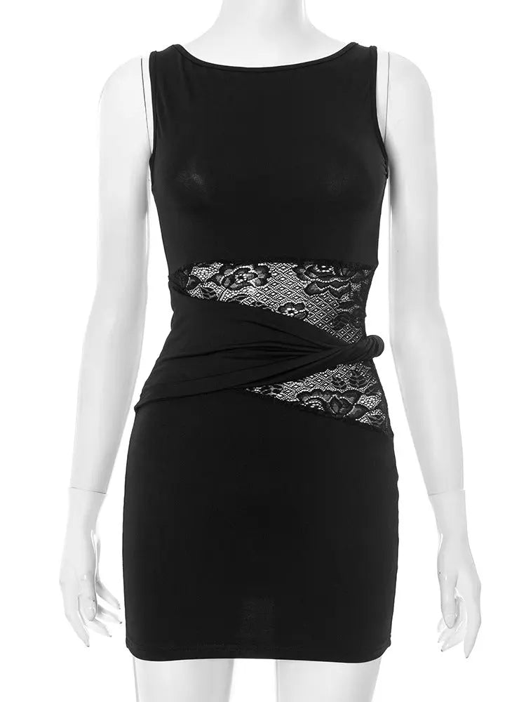 Women's Slim-fit Sheath Sleeveless Turtleneck Dress - Ocean Vault
