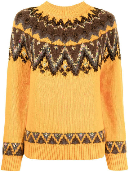 Women's Round Neck Multi-color Loose Fashion Pullover Sweater