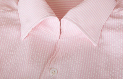 Retro One-piece Collar Striped Long-sleeved Shirt