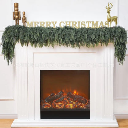 Christmas Pine Needle Garland Soft Rubber Feel Norfolk Pine Cypress Rattan - Ocean Vault
