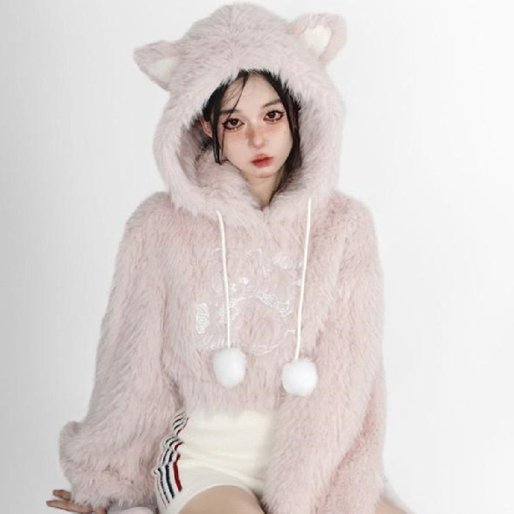 Women's Fashion Cat Short Fur Ball Sweater