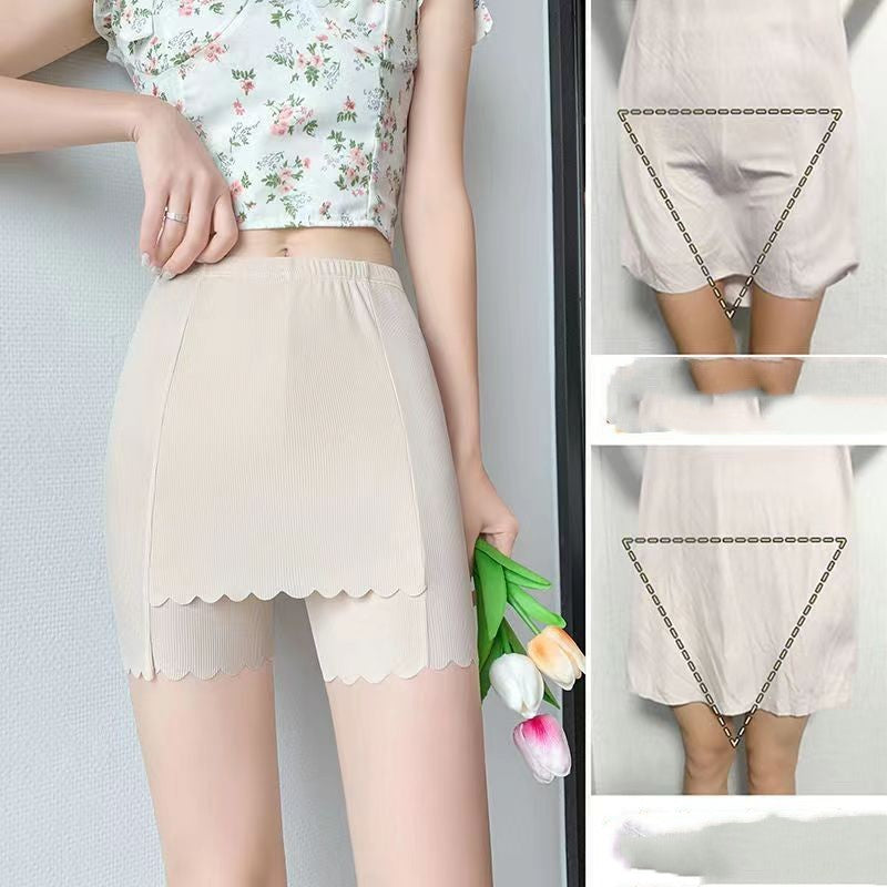 Double Layer Anti-walking Non-marking Bottoming Pants Female Summer Thin Section
