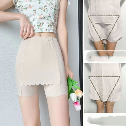 Double Layer Anti-walking Non-marking Bottoming Pants Female Summer Thin Section