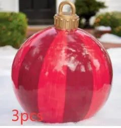 Christmas Ornament Ball Outdoor Pvc 60CM Inflatable Decorated Ball PVC Giant Big Large Balls Xmas Tree Decorations Toy Ball - Ocean Vault